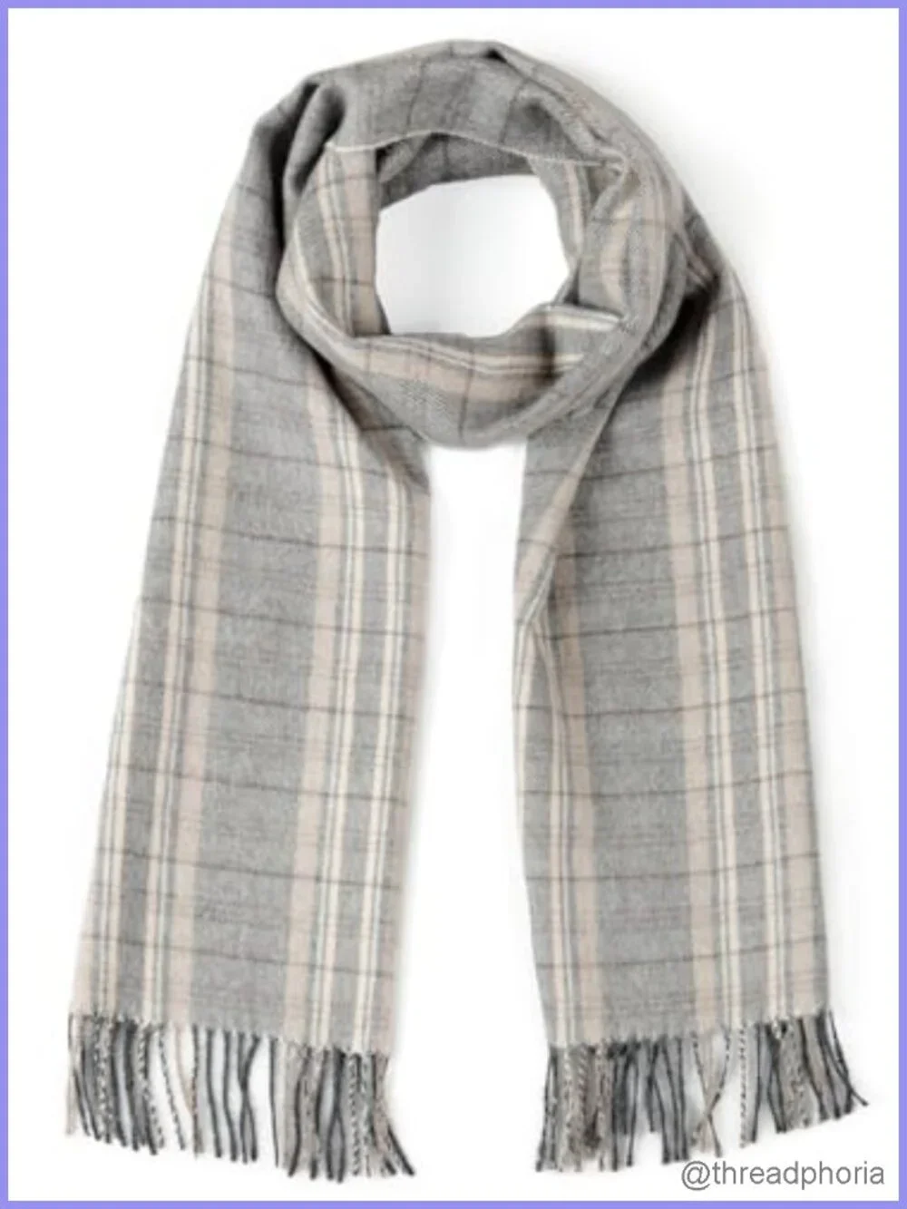 100% Baby Alpaca Wool Tartan Plaid Scarf - Handwoven Unisex